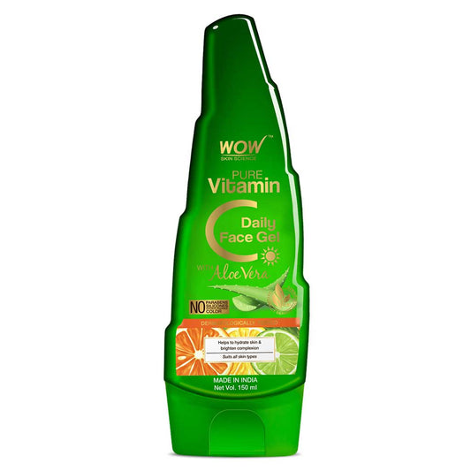 Pure Vitamin C Daily Face Gel with Aloe Vera - For Hydrating Skin & Brightening - Non Sticky - Light & Quick Absorbing - No Parabens, Silicones, Synthetic Fragrance & Color - 150 ml