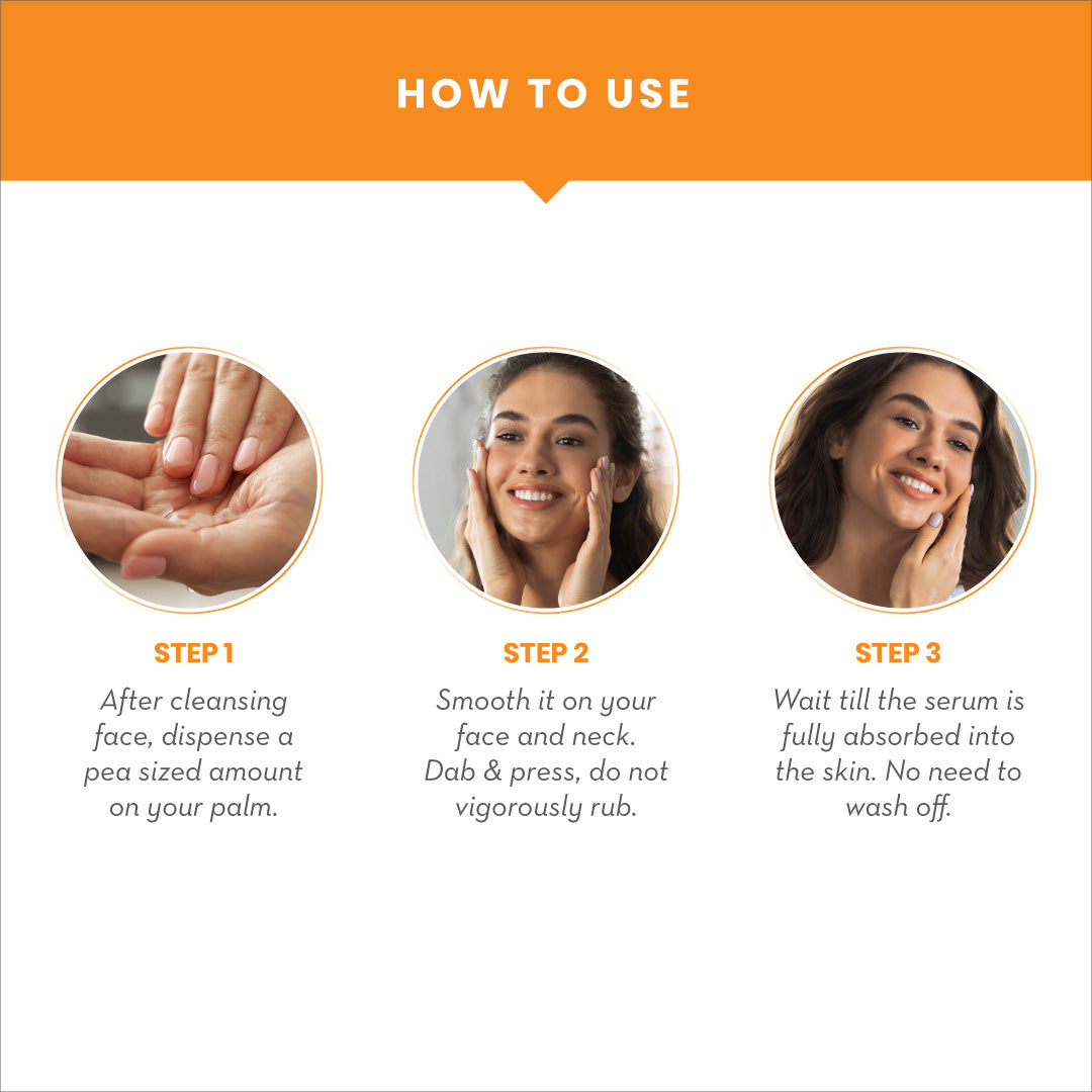 Steps to use Vitamin C Face Serum