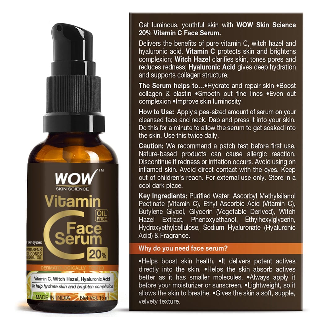 Vitamin C Serum - Skin Clearing Serum - Brightening, Anti-Aging Skin Repair, Supercharged Face Serum, Dark Circle, Fine Line & Sun Damage Corrector, Genuine 20% - 15ml