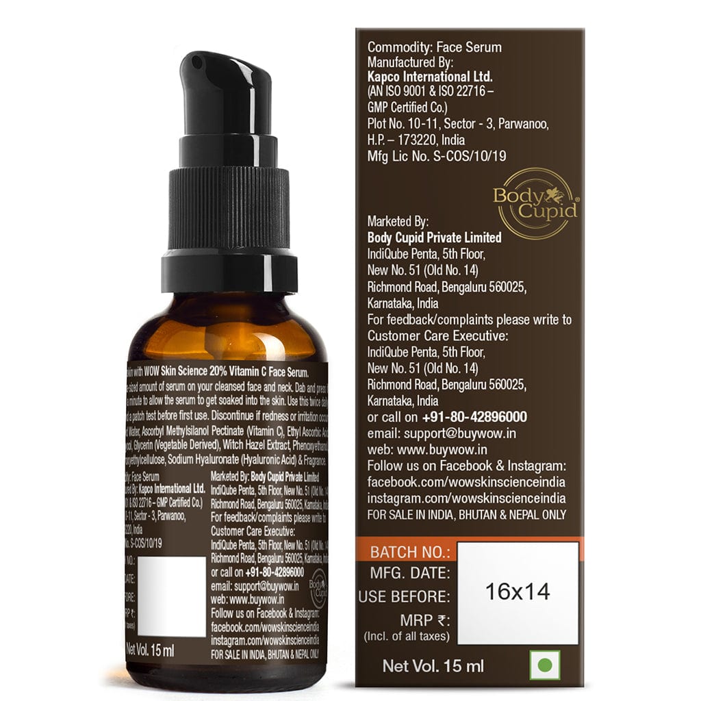 Vitamin C Serum - Skin Clearing Serum - Brightening, Anti-Aging Skin Repair, Supercharged Face Serum, Dark Circle, Fine Line & Sun Damage Corrector, Genuine 20% - 15ml