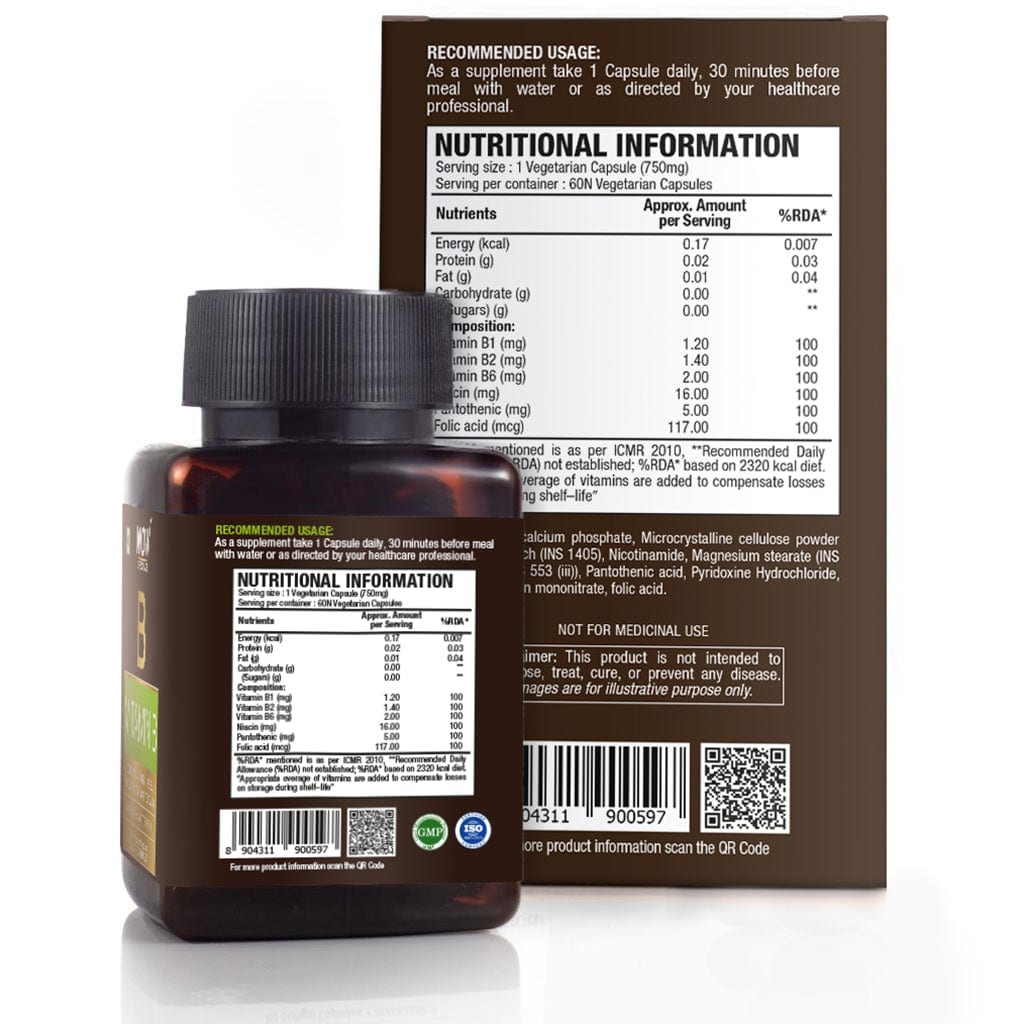 WOW Life Science Vitamin B 60 Capsules - BuyWow