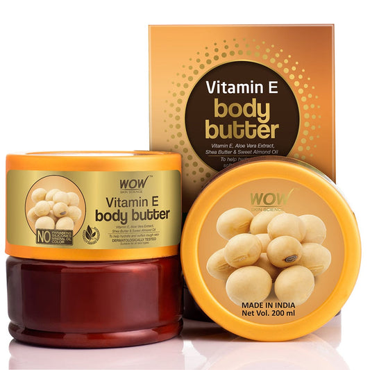 Vitamin E Body Butter - No Parabens, Silicones, Mineral Oil & Color - 200 ml