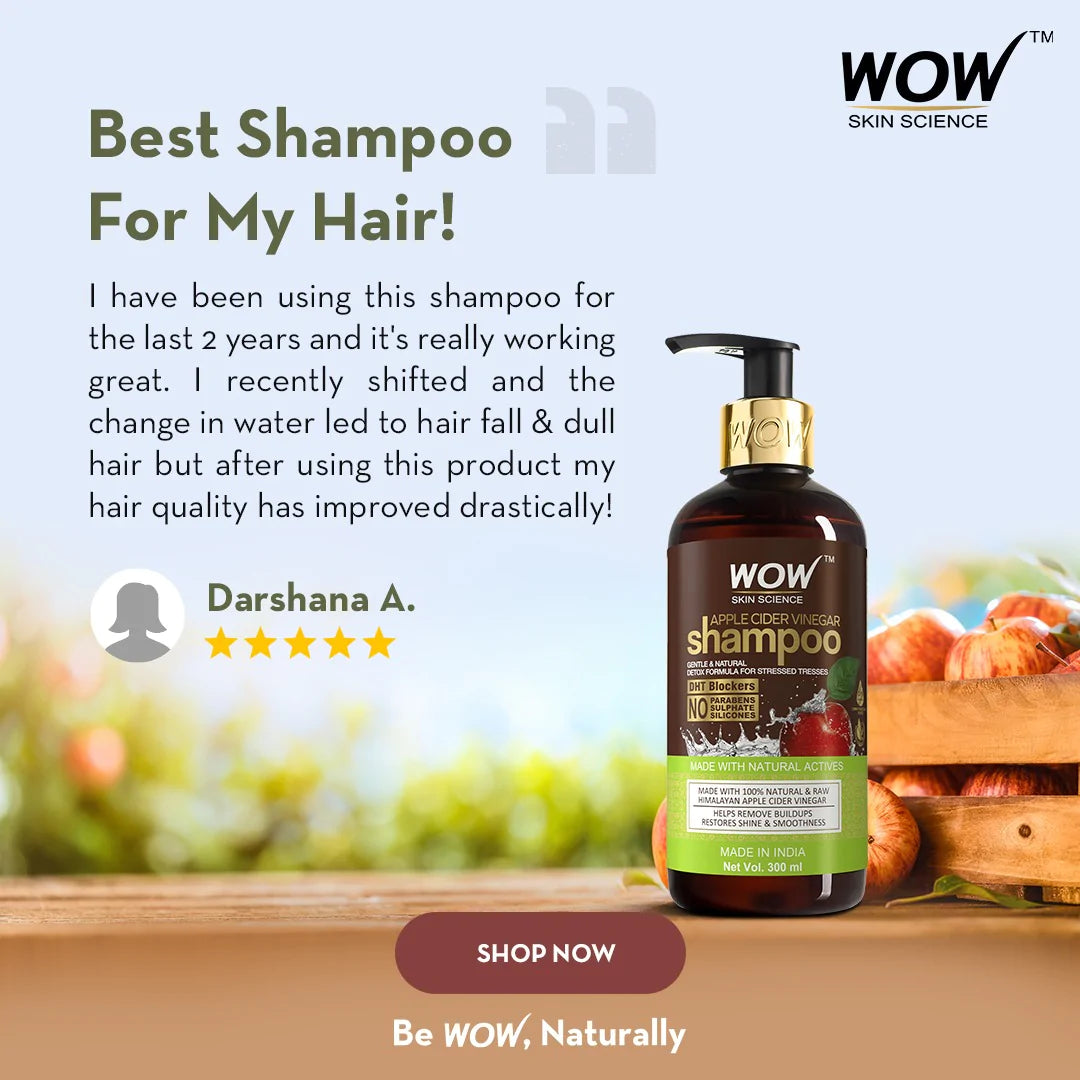 Apple Cider Vinegar Shampoo - For Dandruff, Hair Growth & Hair Fall Control