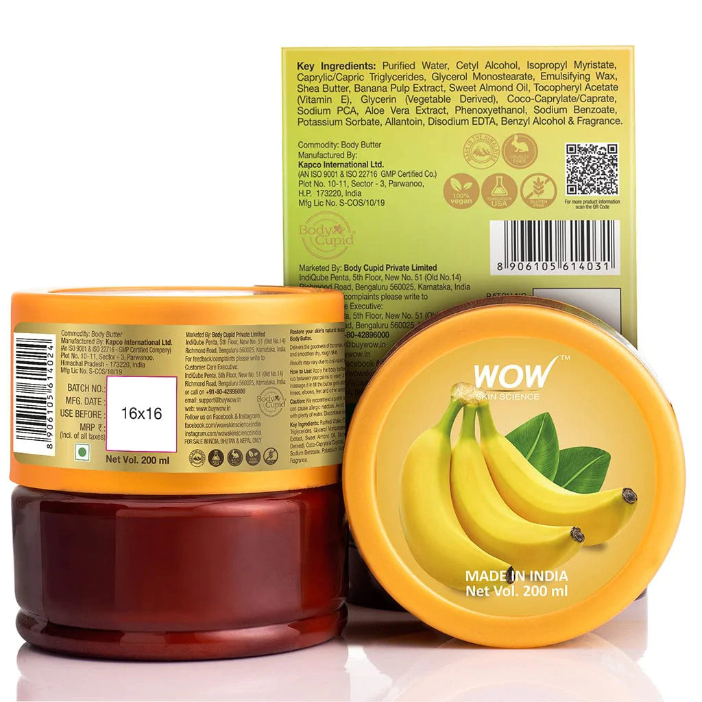 Banana Pulp Body Butter - To help hydrate and soften rough sin - Unisex