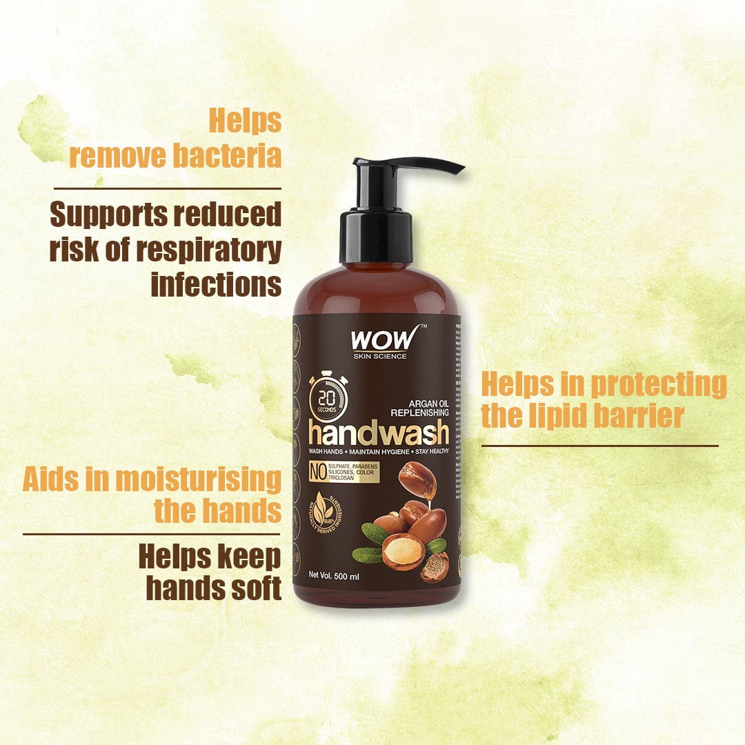 Argan Oil Replenishing Handwash - 20 Seconds  - No Sulphate, Parabens, Silicones, Color & Triclosan - 500 ml