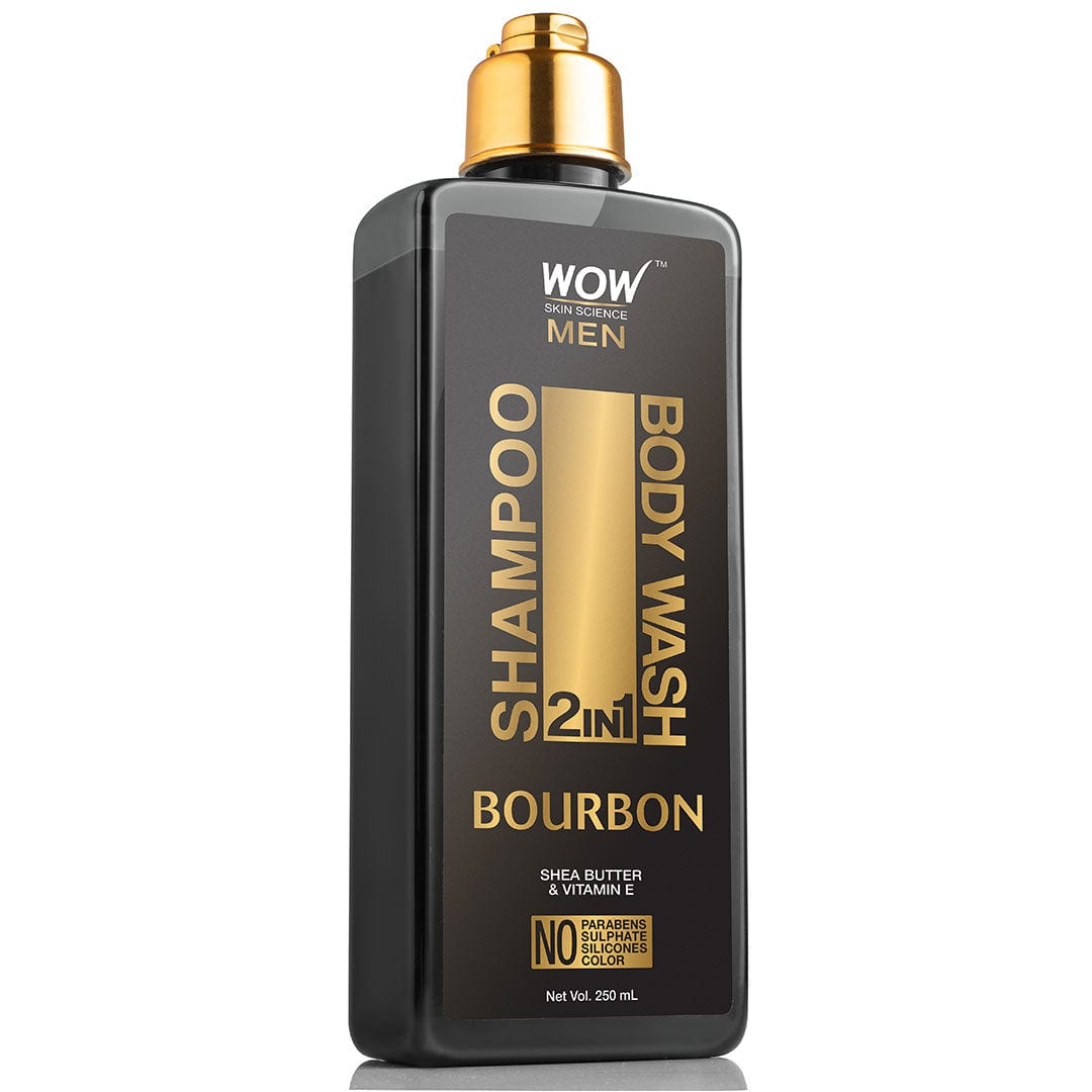 WOW Skin Science Bourbon 2-In-1 Shampoo + Body Wash - No Parabens, Sulphate, Silicones & Color - 250 ml - BuyWow