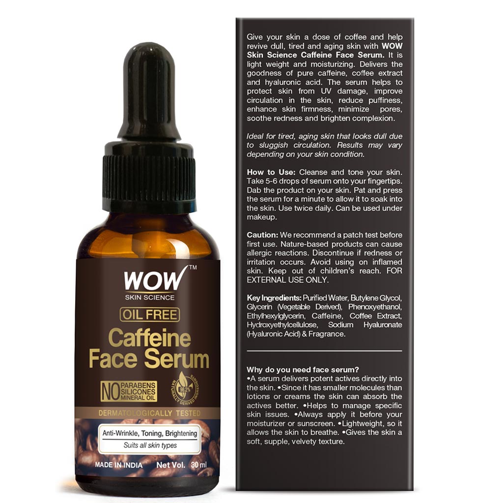 Caffeine Face Serum - To Revive Dull & Tired Skin - For Men & Women