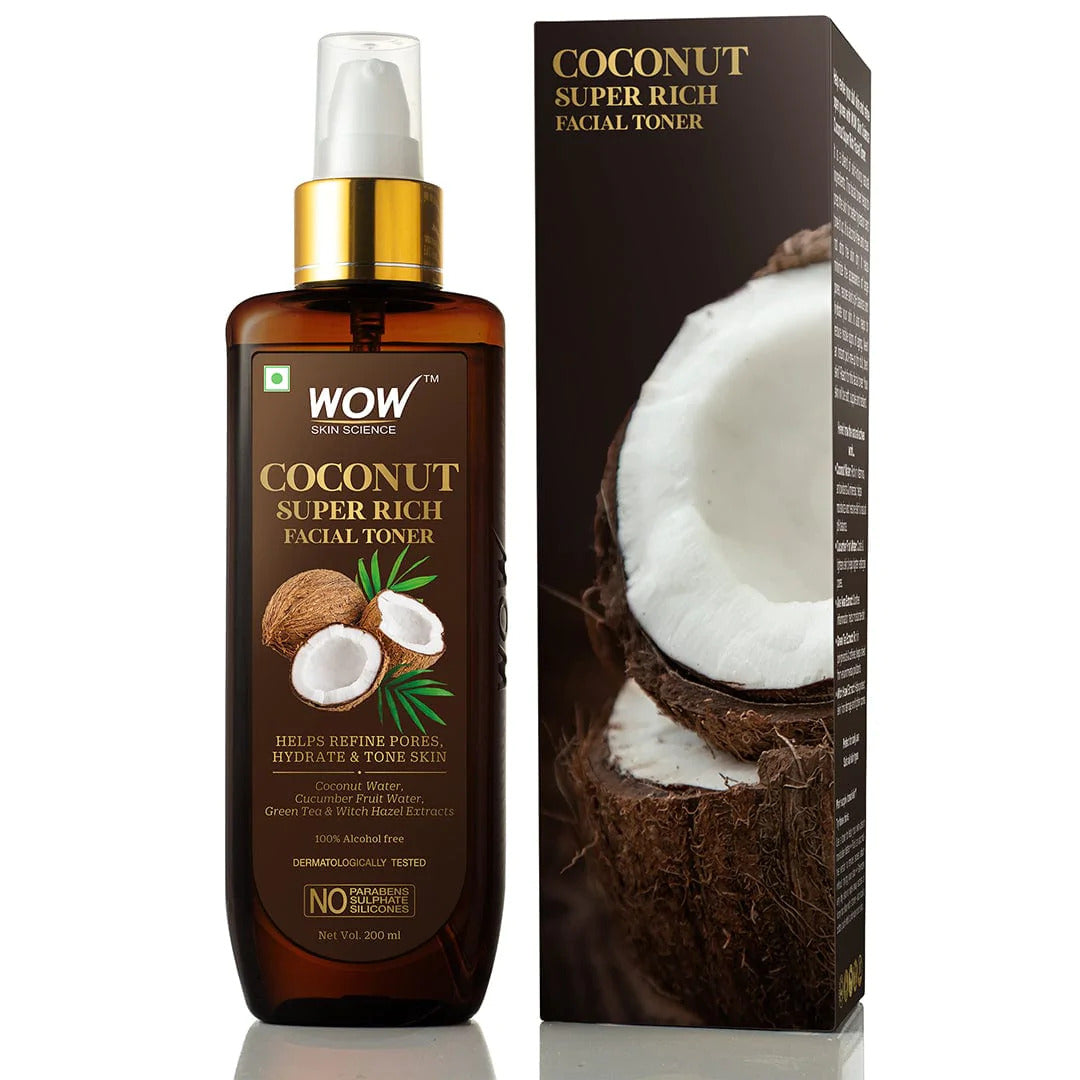 Coconut Super Rich Facial Toner for Hydrating & Toning Skin - For All Skin Types - No Parabens, Sulphate & Silicones