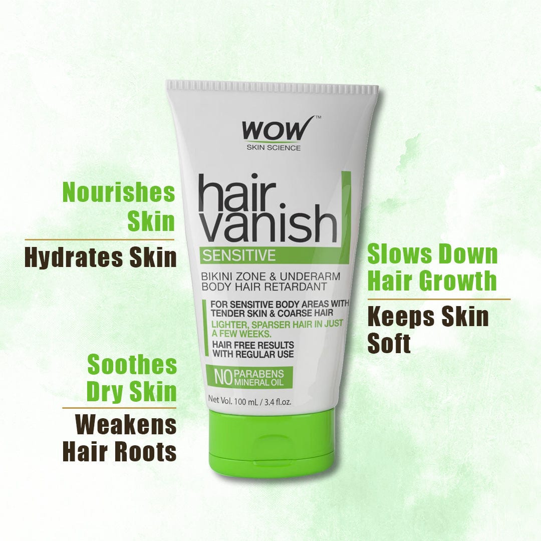 WOW Skin Science Hair Vanish Sensitive No Parabens and Mineral Oil - 100 ml - BuyWow