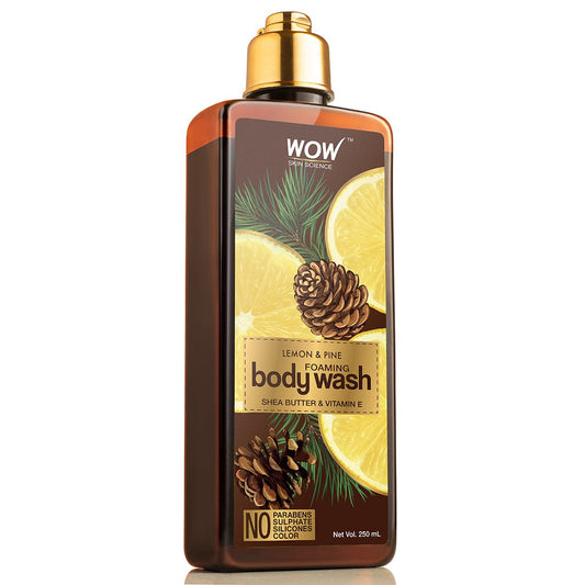 WOW Skin Science Lemon & Pine Foaming Body Wash - No Parabens, Sulphate, Silicones & Color - 250 ml - BuyWow