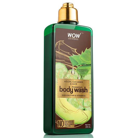 WOW Skin Science Melon, Cucumber & Aloe Foaming Body Wash - No Parabens, Sulphate, Silicones & Color - 250 ml - BuyWow