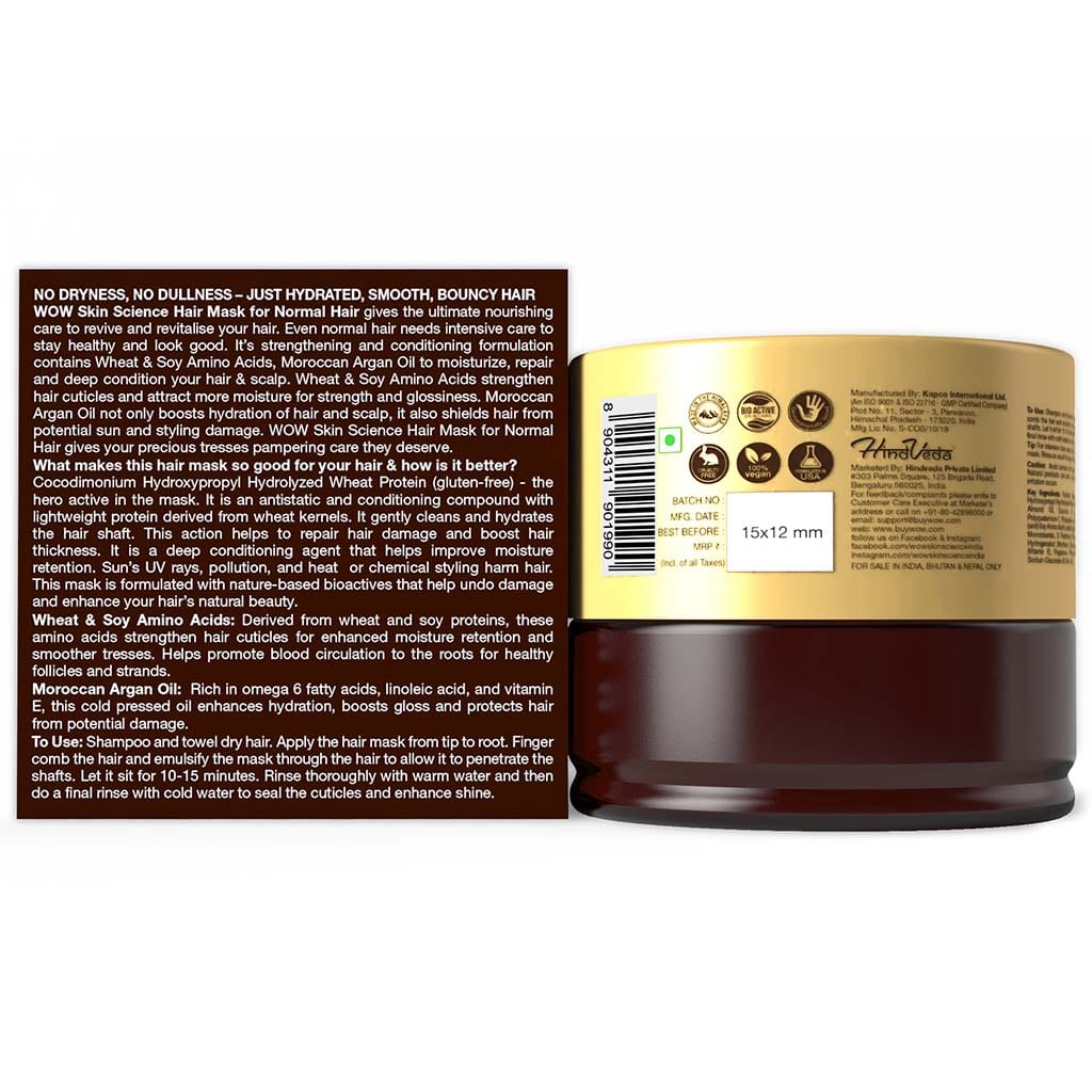 Wheat & Soy Amino Acids, Moroccan Argan Oil Hair Mask for Normal Hair - 100 ml