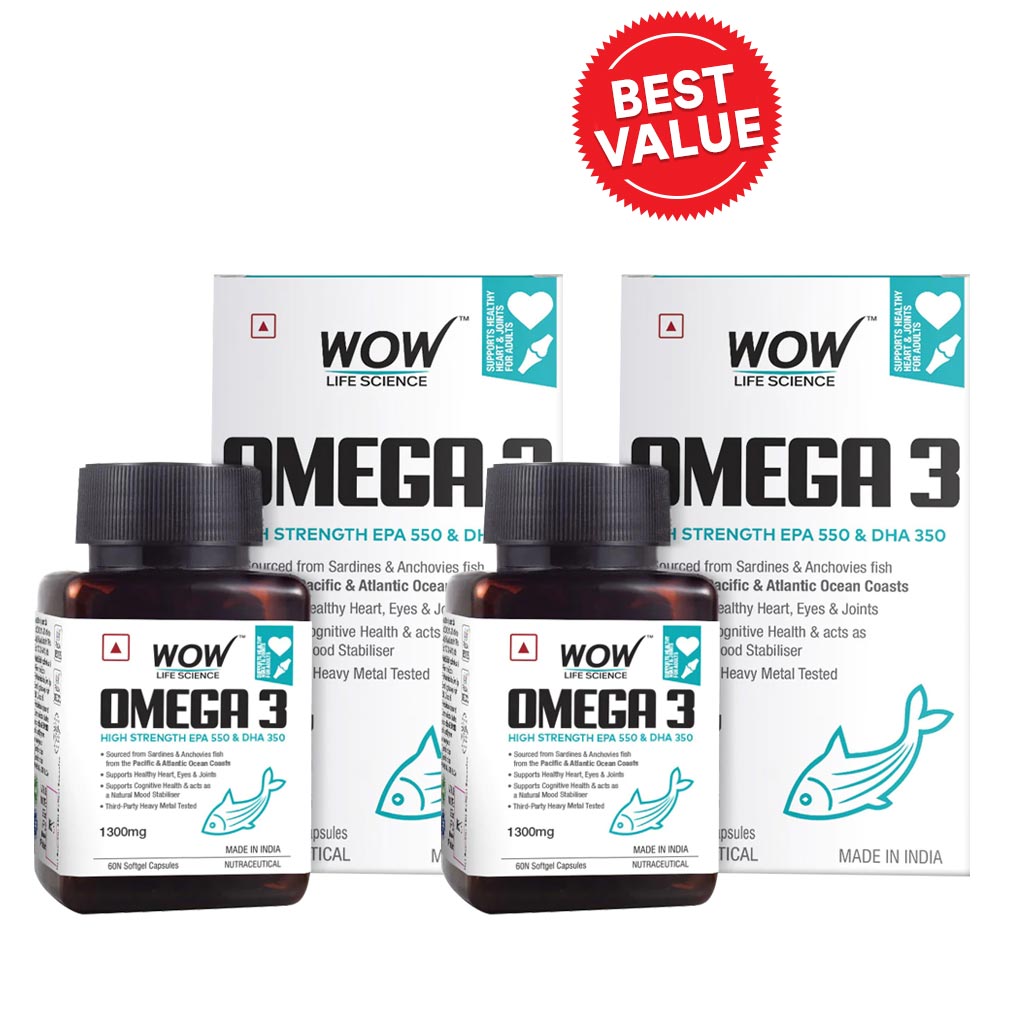 Omega 3 Fish Oil 1300Mg - High Strength Capsules With 550Mg EPA + 350Mg DHA