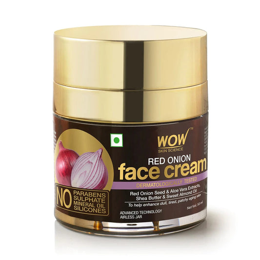 Red Onion Face Cream - Oil Free, Quick Absorbing - For All Skin Types - No Parabens, Silicones, Color, Mineral Oil & Synthetic Fragrance - 50 ml