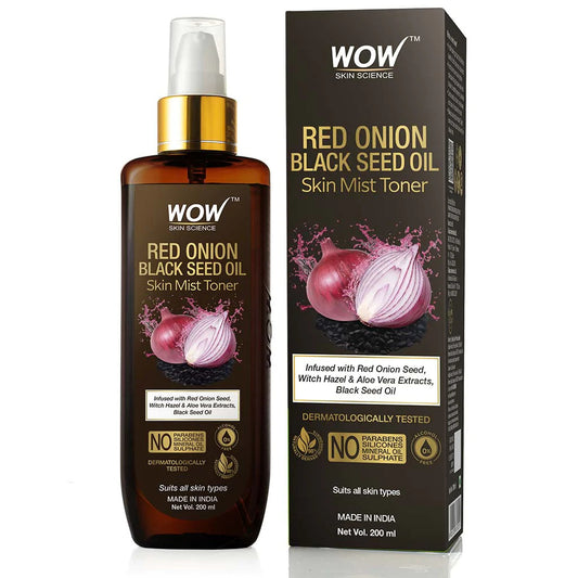 Red Onion Skin Mist Toner with Red Onion Seed, Witch Hazel & Aloe Vera Extracts, Black Seed Oil - For All Skin Types