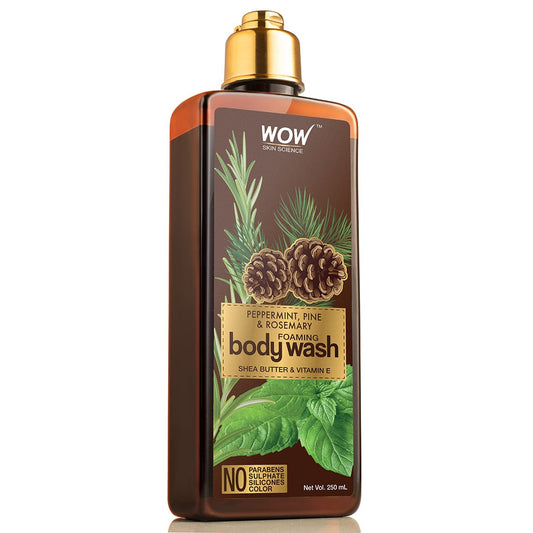 WOW Skin Science Peppermint, Pine & Rosemary Foaming Body Wash - No Parabens, Sulphate, Silicones & Color - 250 ml - BuyWow