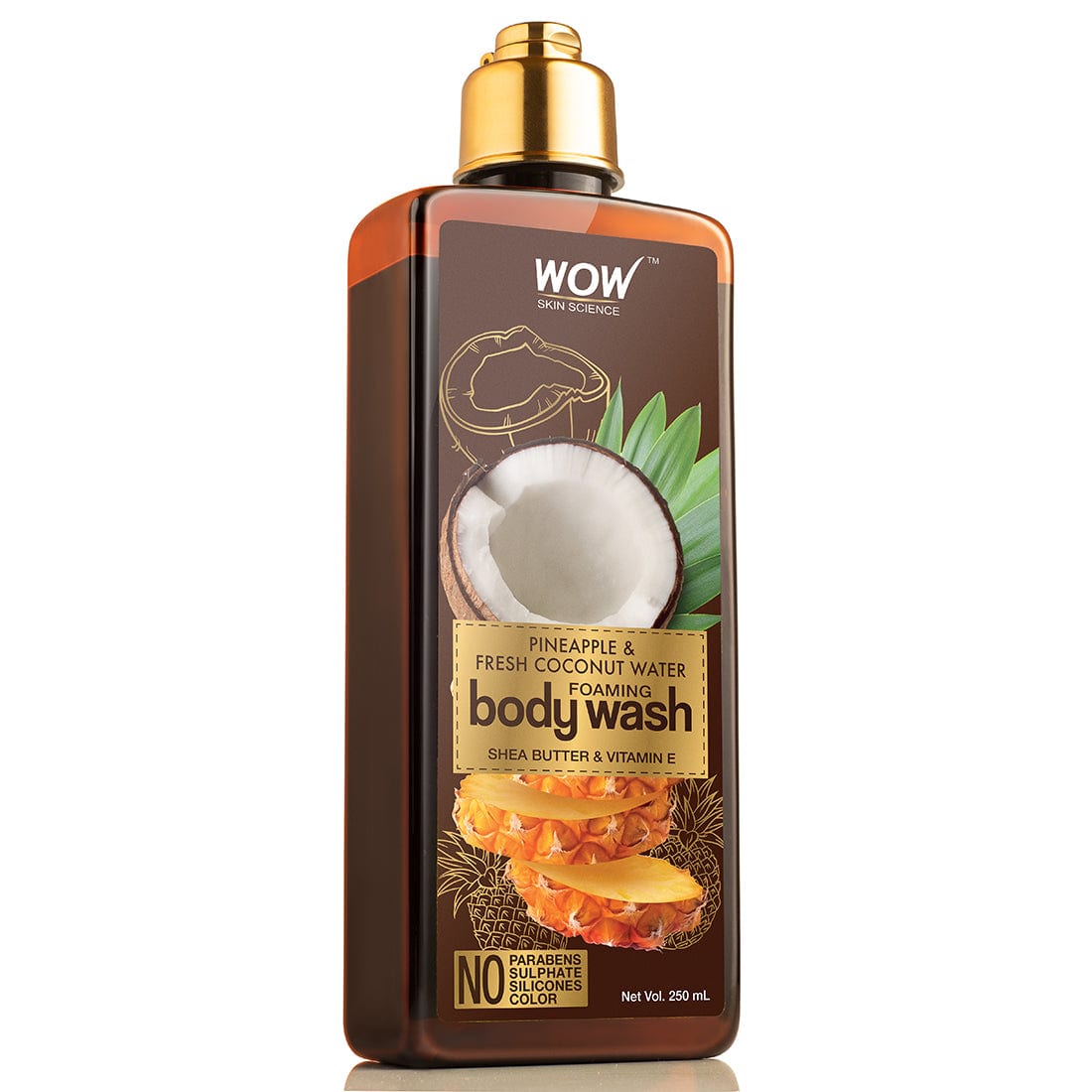 WOW Skin Science Pineapple & Fresh Coconut Water Foaming Body Wash - No Parabens, Sulphate, Silicones & Color - 250 ml - BuyWow