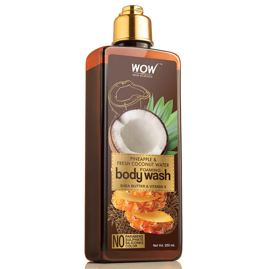 WOW Skin Science Pineapple & Fresh Coconut Water Foaming Body Wash - No Parabens, Sulphate, Silicones & Color - 250 ml - BuyWow