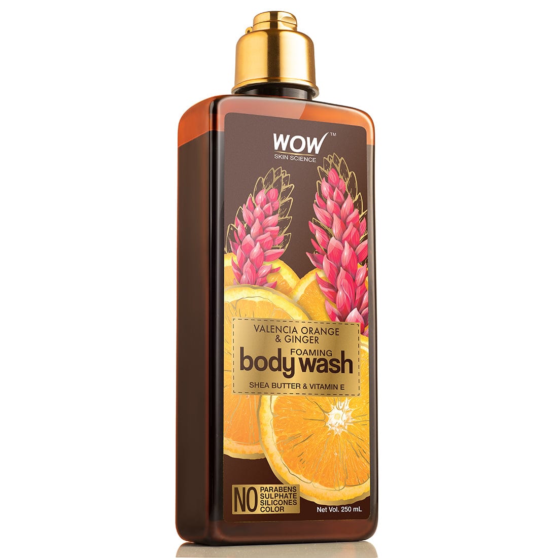 WOW Skin Science Valencia Orange & Ginger Foaming Body Wash - No Parabens, Sulphate, Silicones & Color - 250 ml - BuyWow