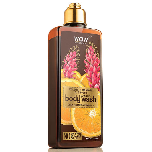 WOW Skin Science Valencia Orange & Ginger Foaming Body Wash - No Parabens, Sulphate, Silicones & Color - 250 ml - BuyWow